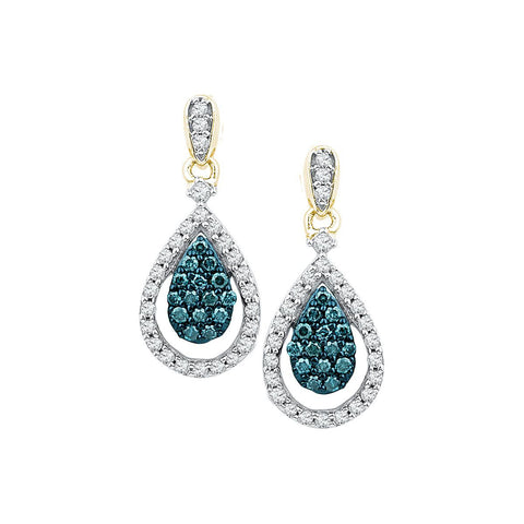 5-8CTW-Diamond BLUE  EARRING