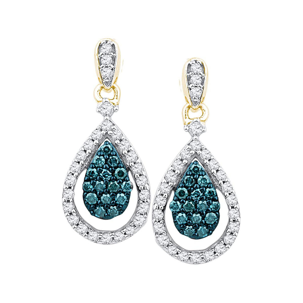 5-8CTW-Diamond BLUE  EARRING