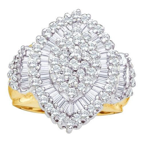 10KT Yellow Gold 1.00CTW DIAMOND CLUSTER RING