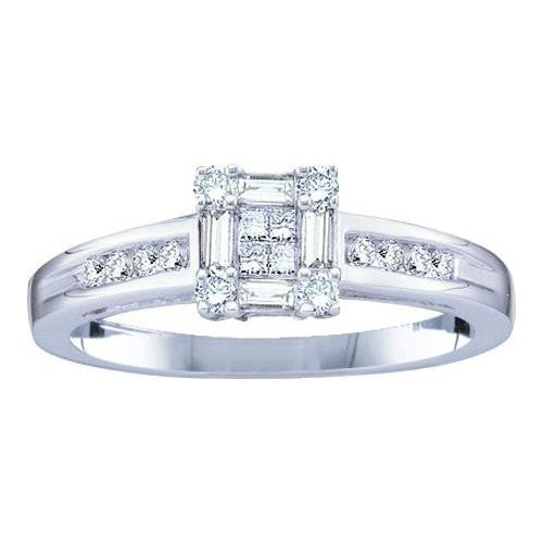 14KT White Gold 0.25CTW DIAMOND LADIES INVISIBLE RING