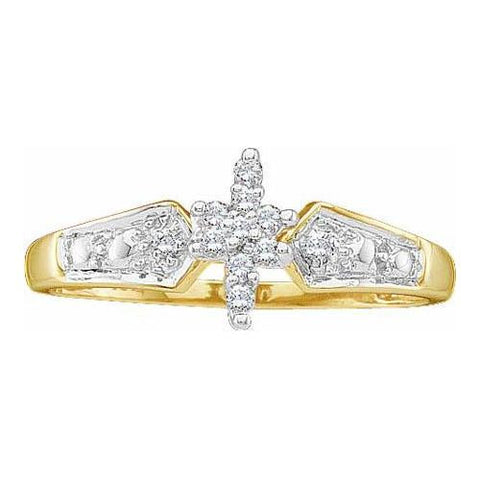 10K Yellow-gold 0.01CTW-Diamond "DAD" RING-S6