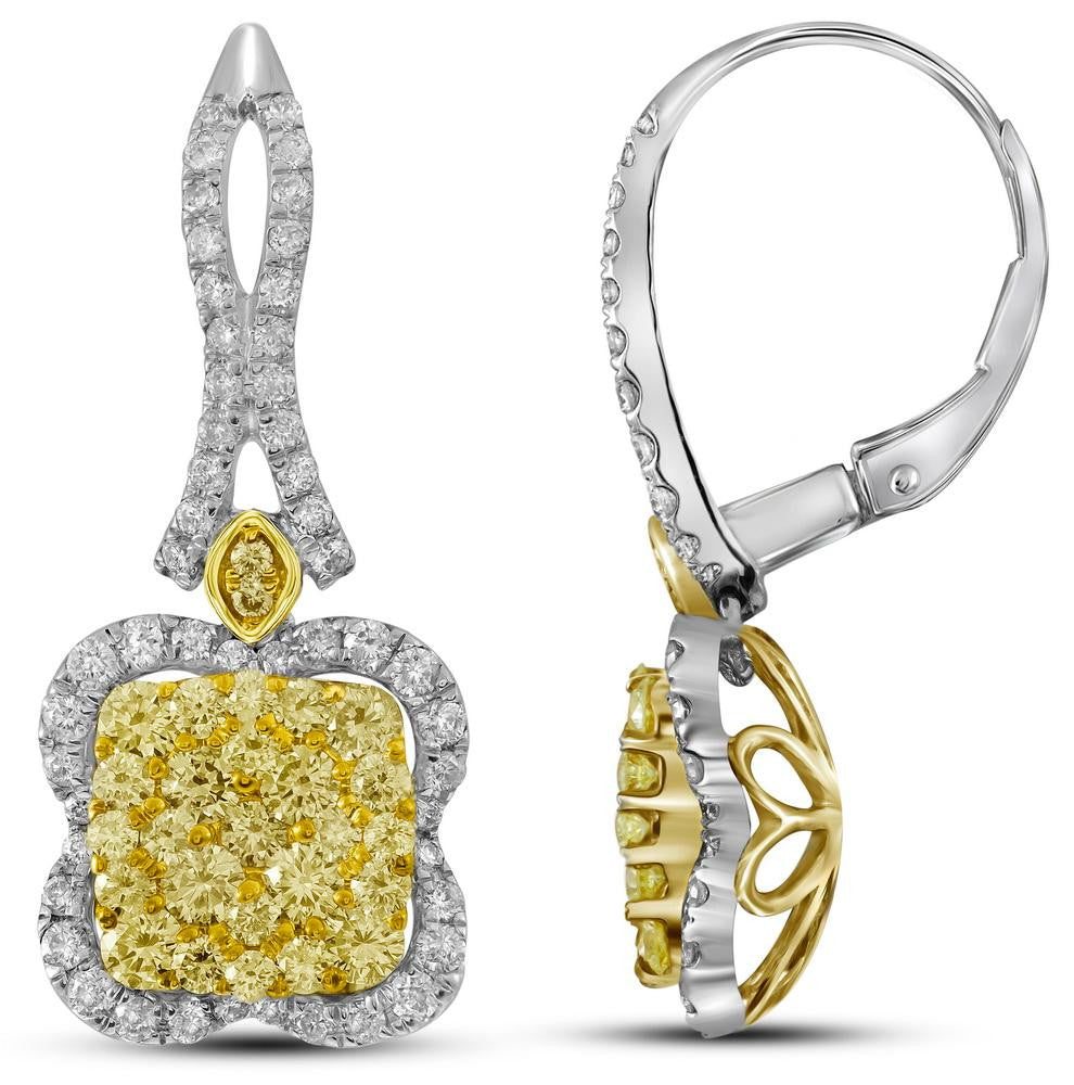 2. 3-8CTW-Diamond YELLOW  EARRING