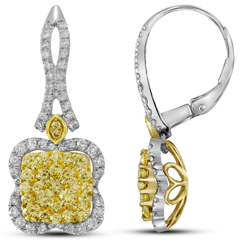 2. 3-8CTW-Diamond YELLOW  EARRING