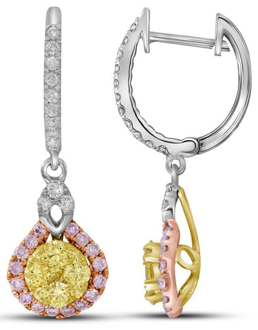 1 CTW-Diamond FASHION YELLOW EARRING