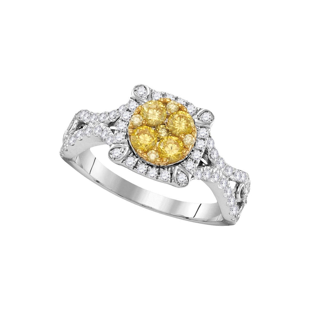 7-8CTW-Diamond BRIDAL YELLOW RING