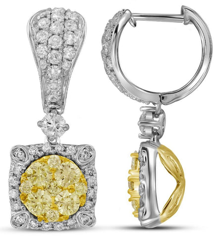 1  5-8CTW-Diamond YELLOW  EARRING