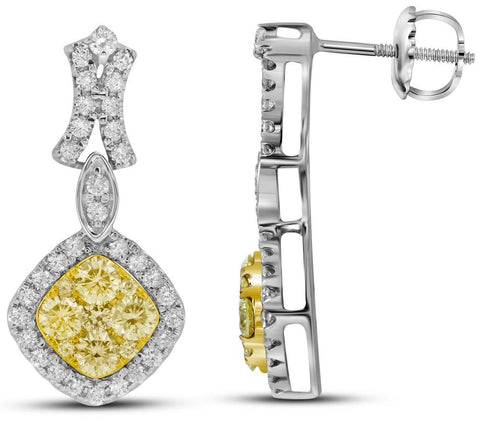 1  1-3CTW-Diamond YELLOW  EARRING