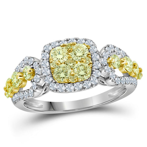 1  1-3CTW-Diamond BRIDAL YELLOW RING