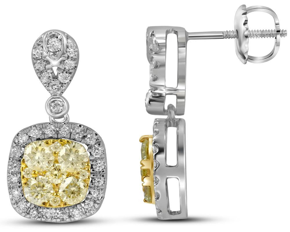 1  1-5CTW-Diamond FASHION YELLOW EARRING