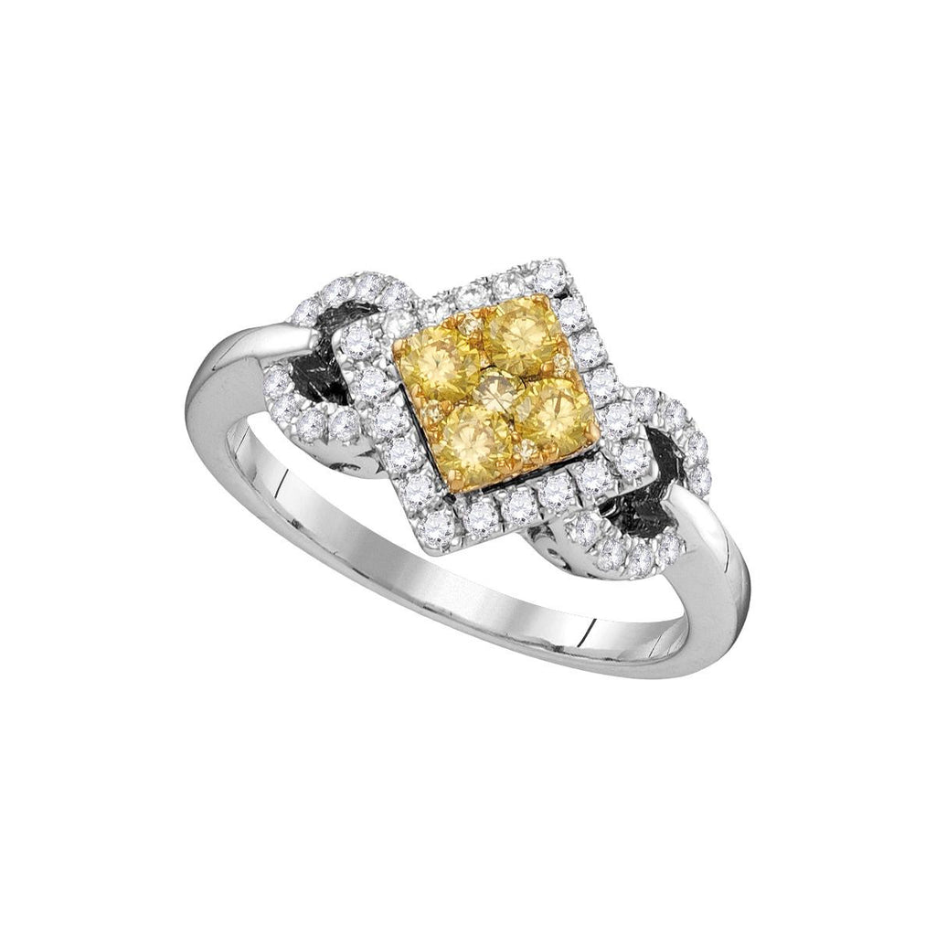 3-4CTW-Diamond FASHION BRIDAL YELLOW RING