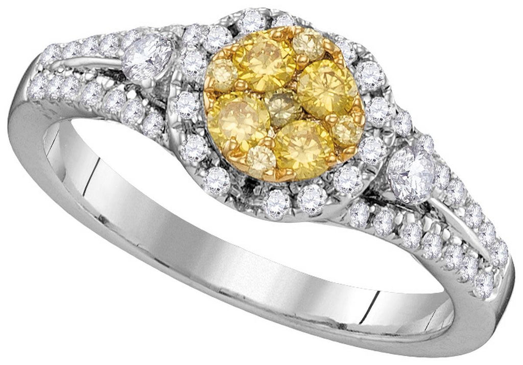 3-4CTW-Diamond FASHION BRIDAL YELLOW RING