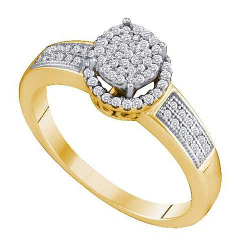 10K Yellow-gold 0.20CTW-Diamond BRIDAL RING-S8