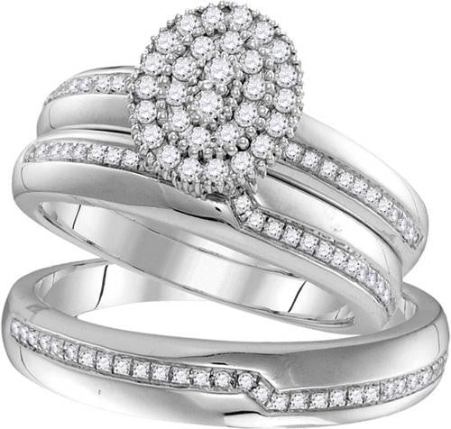 14KT White Gold 1.00CTW-Diamond 0.35CT-CPR B. RING-S8