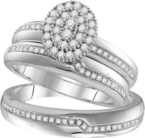 14KT White Gold 1.00CTW-Diamond 0.35CT-CPR B. RING-S8