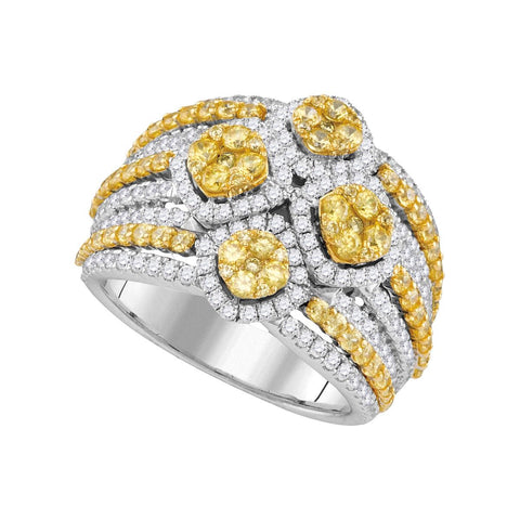 2  7-8CTW-Diamond FASHION BRIDAL YELLOW RING