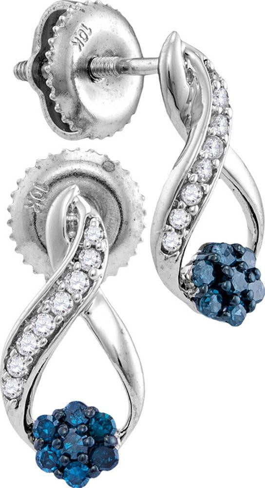 1-5CTW-Diamond FASHION BLUE EARRING