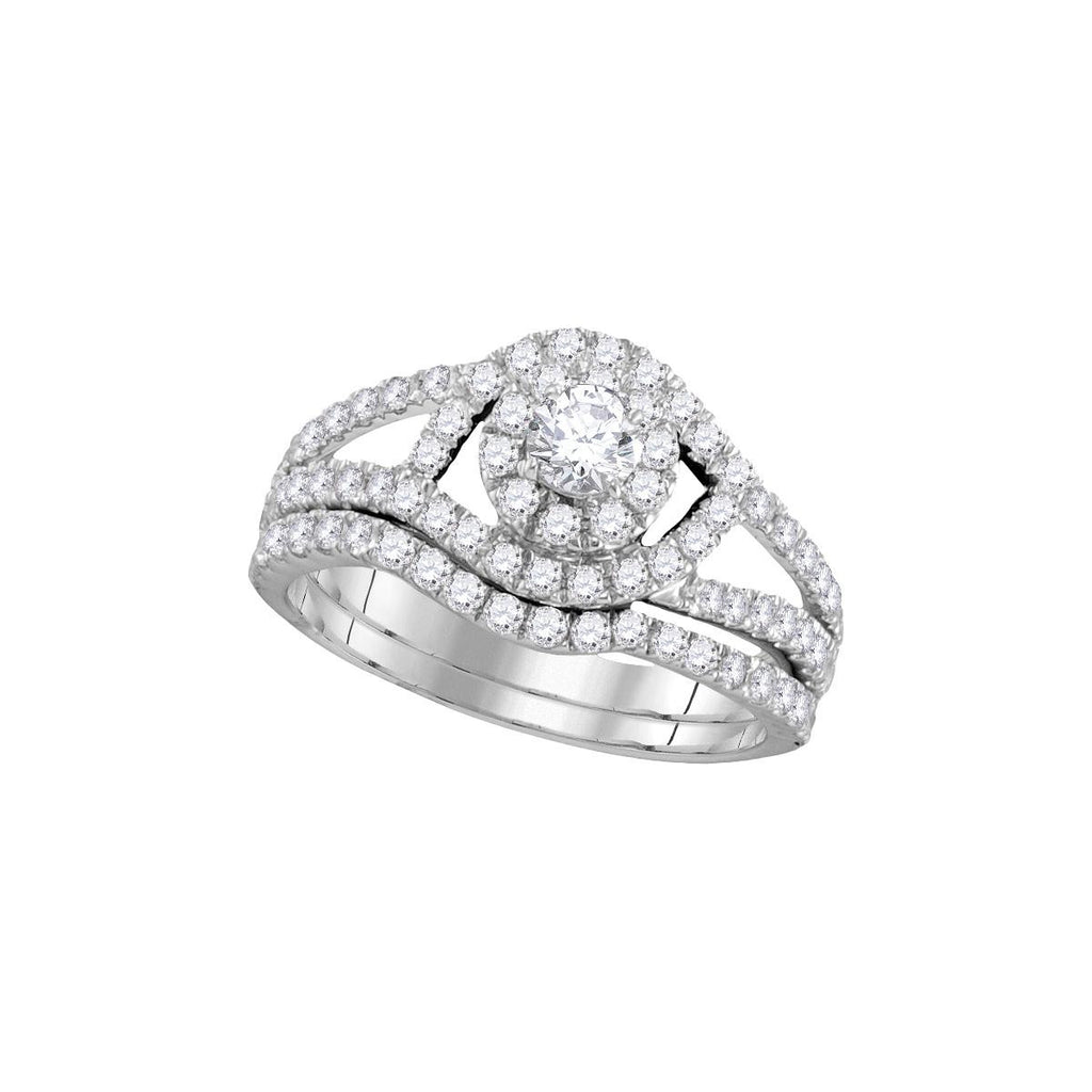 1 1-4CTW-Diamond 1-5CT-RD BRIDAL SET CERTIFI