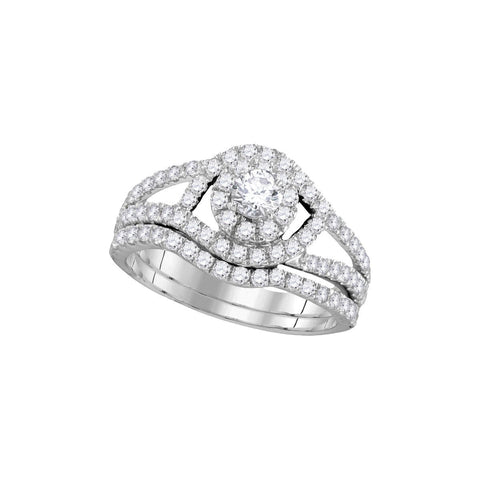 1 1-4CTW-Diamond 1-5CT-RD BRIDAL SET CERTIFI