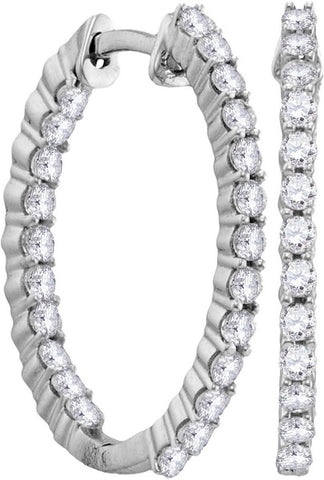 1 1-2CT-Diamond HOOP EARRINGS