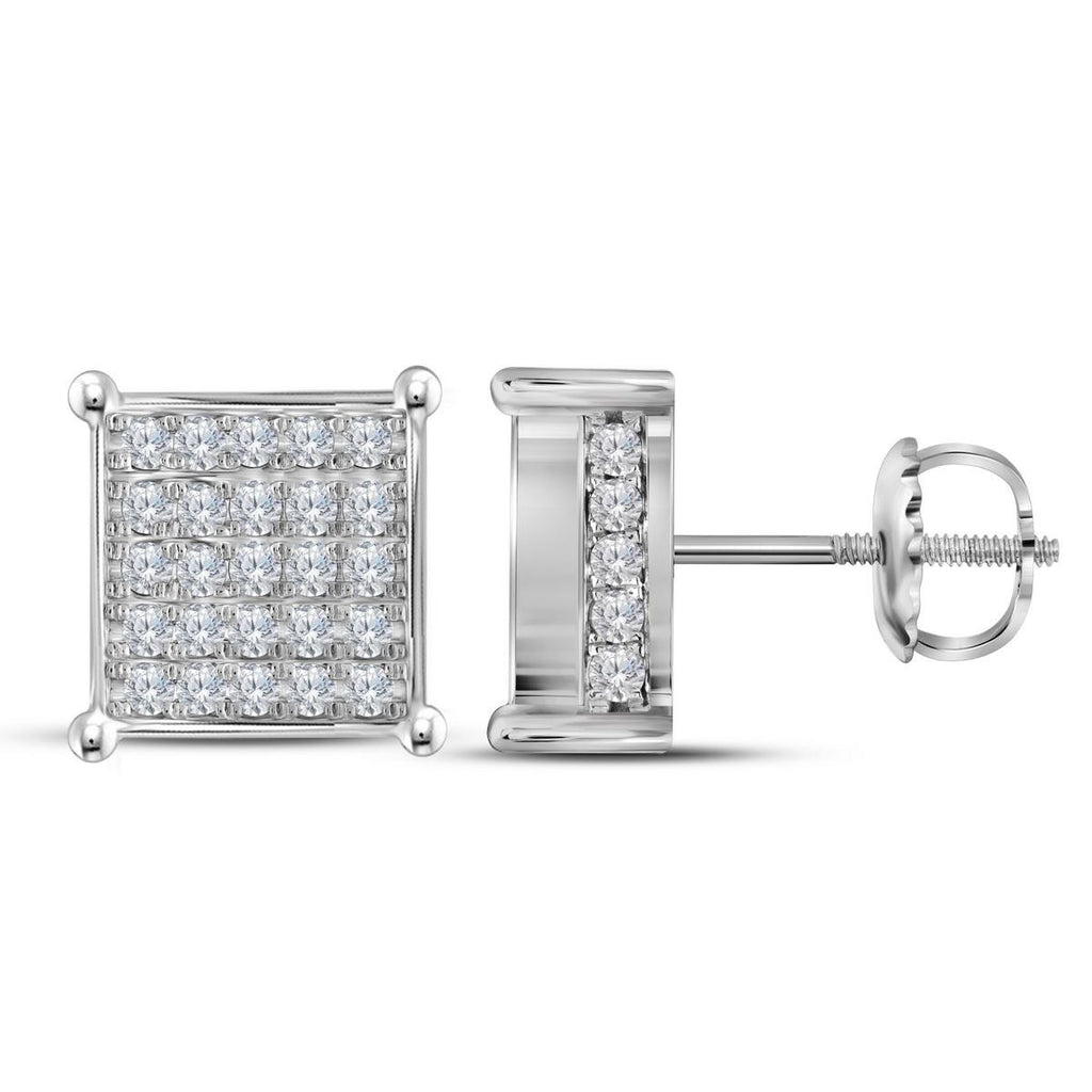 1CTW-Diamond SQUARE EARRING