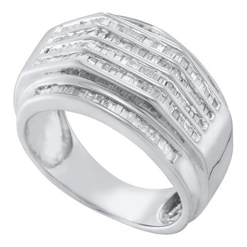 10KT White Gold 1.00CT MENS DIAMOND RING WHITE GOLD