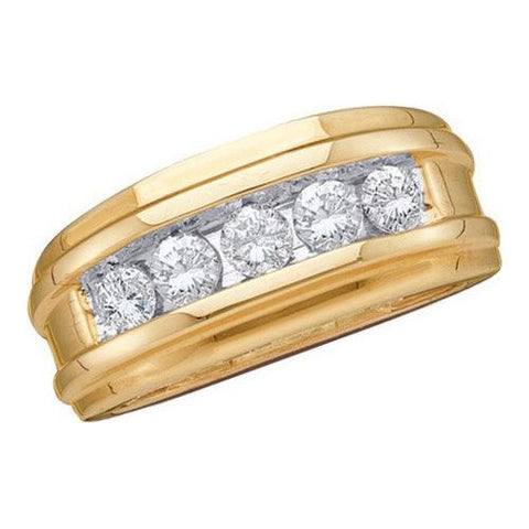 14KT Yellow Gold 0.25CTW DIAMOND FASHION MENS BAND