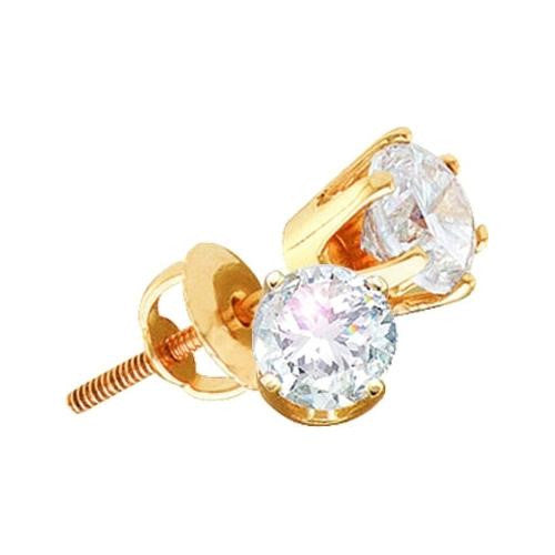 14KT Yellow Gold 0.50CTW DIAMOND ROUND EARRING(SUPREME)