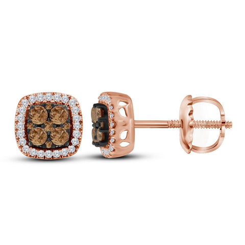 1-2CTW-Diamond BROWN  EARRING