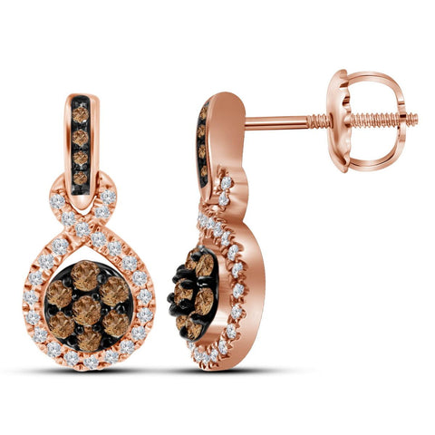 1-2CTW-Diamond BROWN  EARRING