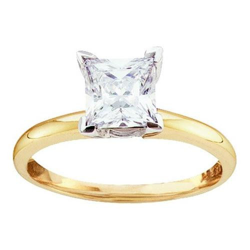 14KT Yellow Gold Two Tone 0.25CTW DIAMOND PRINCESS RING (SUPREME)