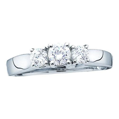 14KT White Gold 0.25CTW DIAMOND 3 STONE RING(EXCELLENT)