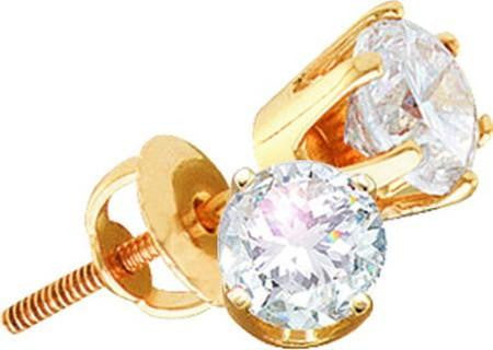 14KT Yellow Gold 0.50CTW DIAMOND ROUND STUDS (PREM)