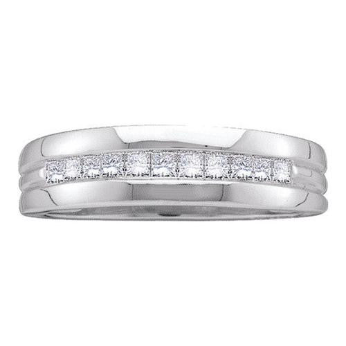 14KT White Gold 0.50CTW DIAMOND INVISIBLE MENS BAND