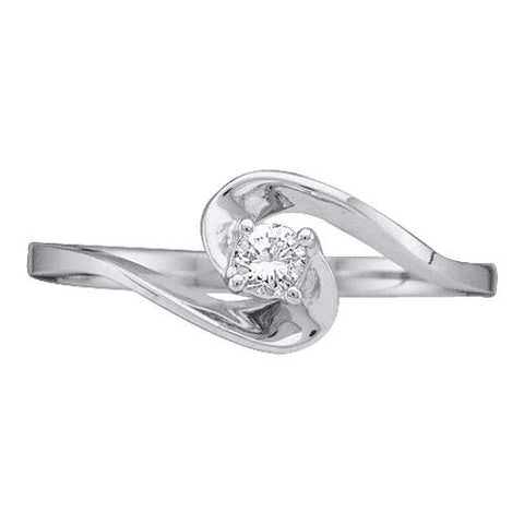 10KT White Gold 0.10CTW-DIAMOND PROMISE RING