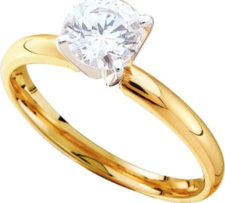 14KT Yellow Gold Two Tone 0.20CTW DIAMOND (SUPREME) ROUND SOL