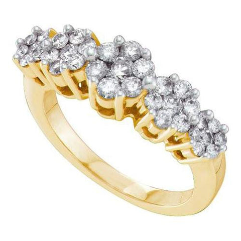 14KT Yellow Gold 0.50CTW DIAMOND FLOWER RING