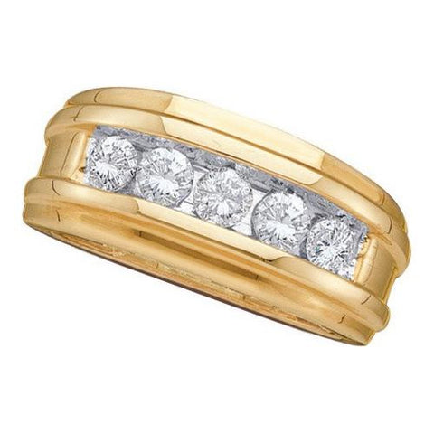 14KT Yellow Gold 0.50CTW DIAMOND MENS FASHION  BAND