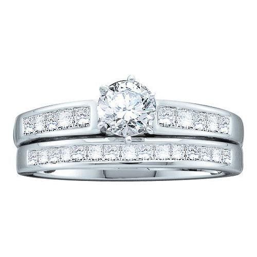 14KT White Gold 1.00CTW DIAMOND LADIES BRIDAL SET