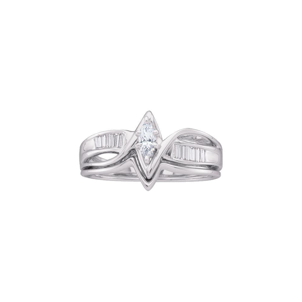 1-4CT-Diamond MQ-CENTER BRIDAL RING