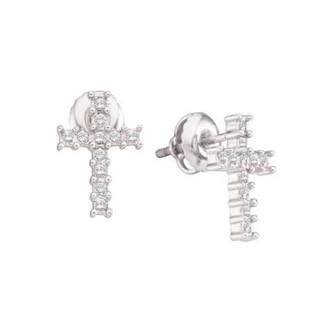 1-10CT-Diamond CROSS EARRING