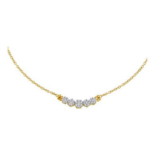 14KT Yellow Gold 0.50CTW DIAMOND FLOWER NECKLACE