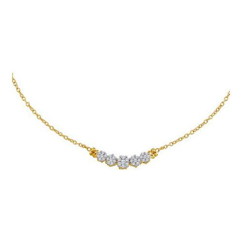 14KT Yellow Gold 0.50CTW DIAMOND FLOWER NECKLACE