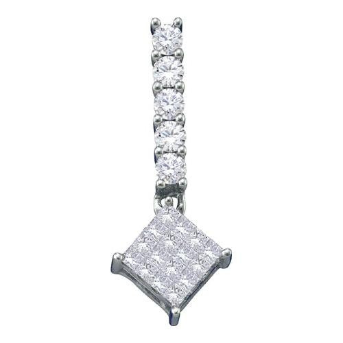 14KT White Gold 0.50CTW DIAMOND FASHION PENDANT