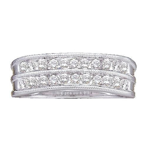 14KT White Gold 0.50CTW ROUND DIAMOND LADIES 2ROW BAND