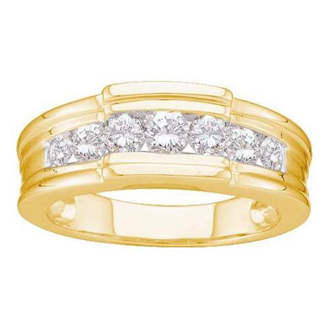 14K Yellow-gold 1.00CTW DIAMOND FASHION MENS BAND