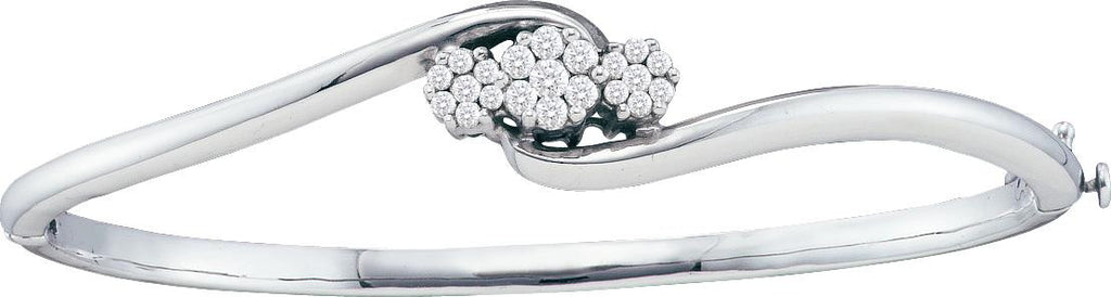 1-2CTW -Diamond FLOWER BANGLE