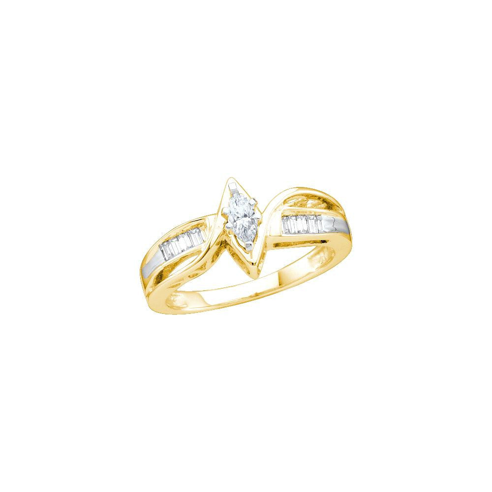 1-4CTW-Diamond MQ-CENTER BRIDAL RING