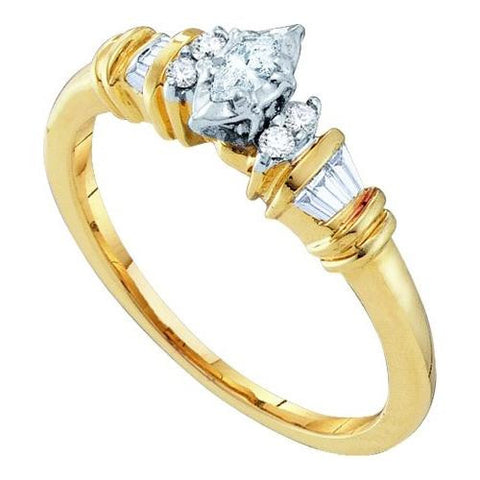 10K Yellow-gold 0.19CTW DIAMOND LADIES BRIDAL RING