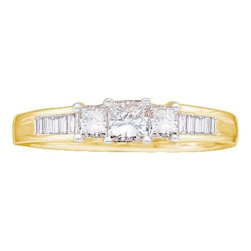 14KT Yellow Gold 0.50CTW DIAMOND 3 STONE BRIDAL RING