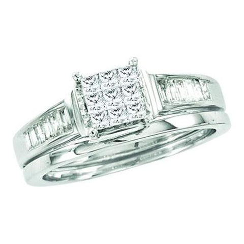 14KT White Gold 0.50 CTW DIAMOND INVISIBLE BRIDAL SET